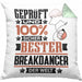 Breakdancer Geschenk Lustiger Spruch für Breakdancer Geschenkidee Bester Breakdancer Der WeltKissen mit Füllung 40x40 (Grau) Grün Trendation