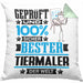 Tiermaler Geschenk Lustiger Spruch für Tiermaler Geschenkidee Bester Tiermaler Der WeltKissen mit Füllung 40x40 (Grau) Grün Trendation