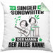 Singer-Songwriter Kissen mit Füllung 40x40 Geschenk für Singer-Songwriter Der Mann Der Alles Kann Geschenkidee zum Geburtstag (Grau) Grün Trendation