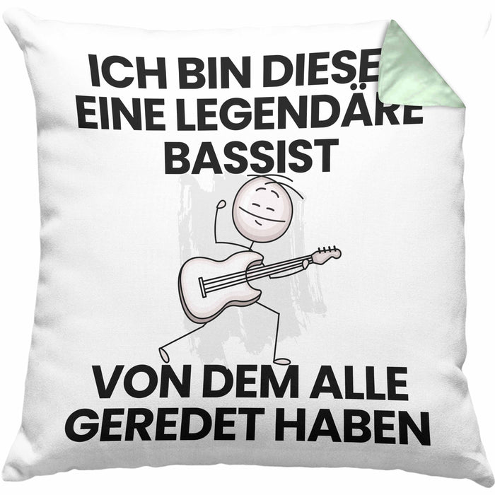 Bassist Geschenk Kissen mit Füllung 40x40 Lustige Geschenkidee Geburtstag für Bassist Ich Bin Dieser Legendäre Bassist Von Dem Alle Geredet Haben (Grau) Grün Trendation