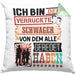 Schwager Kissen mit Füllung 40x40 Geschenk Spruch Lustig Geschenkidee für Schwager Geburtstag Ich Bin Der Verrückte Schwager (Grau) Grün Trendation