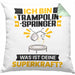 Trampolinspringer Kissen mit Füllung 40x40 Geschenk für Trampolinspringer Geburtstag Lustiger Spruch Was Ist Deine Superkraft (Grau) Grün Trendation
