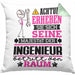 Ingenieur Geschenk Kissen mit Füllung 40x40 Lustiger Spruch Erheben Sie Sich Der Ingenieur Betritt den Raum (Grau) Grün Trendation