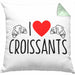 Kissen mit Füllung 40x40 "I Love Croissants" Lustiges Geschenk für Croissant-Liebhaber Frankreich (Grau) Grün Trendation