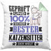 Katzensitter Geschenk Lustiger Spruch für Katzensitter Geschenkidee Bester Katzensitter Der WeltKissen mit Füllung 40x40 (Grau) Grün Trendation