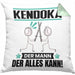 Kendoka Kissen mit Füllung 40x40 Geschenk für Kendoka Der Mann Der Alles Kann Geschenkidee zum Geburtstag (Grau) Grün Trendation