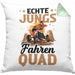 Quad-Fahrer Kissen mit Füllung 40x40 Geschenk Echte Jungs Fahren Quad Geschenkidee (Grau) Grün Trendation