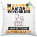 Katzenpsychologe Kissen mit Füllung 40x40 Geschenk für Katzenpsychologe Geburtstag Lustiger Spruch Was Ist Deine Superkraft (Grau) Grün Trendation