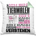 Tiermaler Geschenk Kaffee-Kissen mit Füllung 40x40 Geschenkidee für Tiermaler Ich Bin Tiermaler Ich Kann Es Dir Erklären Jedoch Nicht Für Dich Verstehen Spruch Lustig (Grau) Grün Trendation