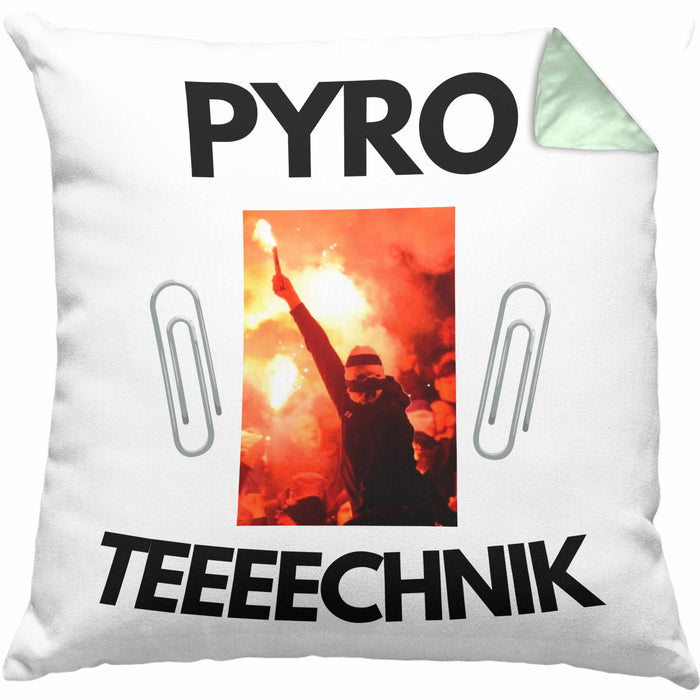 Pyrotechnik Kissen mit Füllung 40x40 Geschenk Pyrotechnik Ist Doch Kein Verbrechen Meme Joke (Grau) Grün Trendation