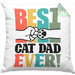 Geschenk für besten Katzenvater: "Best Cat Dad Ever" Kissen mit Füllung 40x40 Vatertag (Grau) Grün Trendation