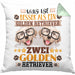 Golden Retriever Besitzer Kissen mit Füllung 40x40 Geschenk Lustiger Spruch Geschenkidee Was Ist Besser Als Ein Golden Retriever (Grau) Grün Trendation