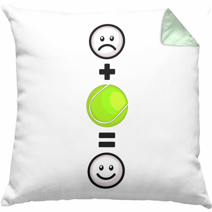 Tennis Kissen mit Füllung 40x40 Geschenk für Tennisspieler Männer Frauen Lustige Geschenkidee :( + Tennisball = :) Geburtstag (Grau) Grün Trendation