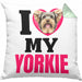 Yorkie Besitzerin Kissen mit Füllung 40x40 Geschenk Lustiger Spruch Geschenkidee I Love My Yorkie (Grau) Grün Trendation