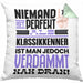 Klassikkenner Geschenk Kissen mit Füllung 40x40 Lustige Geschenkidee für Klassikkenner Geburtstag Niemand Ist Perfekt Aber Als Klassikkenner Ist Man Nah Dran (Grau) Grün Trendation