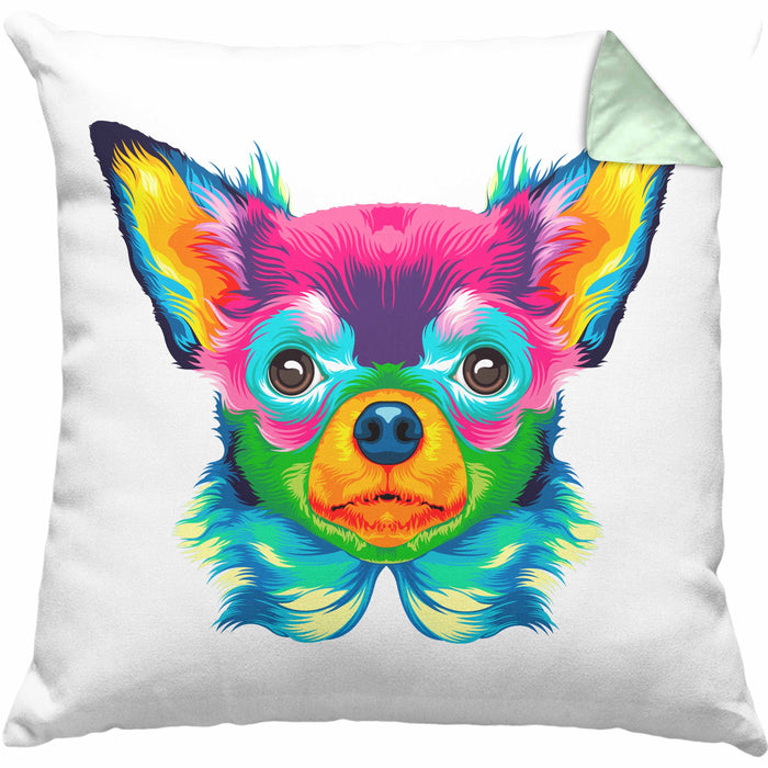 Chihuhahua Mama Besitzer Kissen mit Füllung 40x40 Geschenkidee Frauchen Herrchen Herz Bunte geschenkidee (Grau) Grün Trendation
