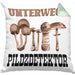 Pilzsammler Geschenk Kissen mit Füllung 40x40 Pilze Sammeln Geschenkidee Pilzsucher Pilzliebhaber Spruch (Grau) Grün Trendation