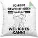 Gewichtheber Geschenk Kissen mit Füllung 40x40 Lustiger Spruch Ich Bin Gewichtheber Warum Weil Ich Es Kann Geschenkidee Bester Gewichtheber Geburtstag (Grau) Grün Trendation