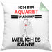 Aquarist Geschenk Kissen mit Füllung 40x40 Lustiger Spruch Ich Bin Aquarist Warum Weil Ich Es Kann Geschenkidee Bester Aquarist Geburtstag (Grau) Grün Trendation