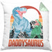 Daddysaurus Kissen mit Füllung 40x40 Geschenk für Vater zum Geburtstag Weihnachten Vatertag Bester Papa Geschenkidee (Grau) Grün Trendation