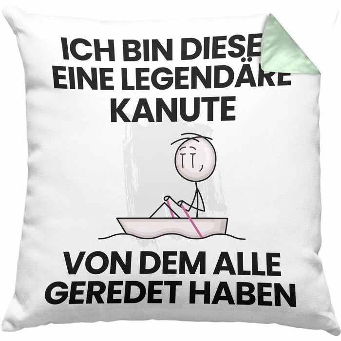 Kanute Geschenk Kissen mit Füllung 40x40 Lustige Geschenkidee Geburtstag für Kanute Ich Bin Dieser Legendäre Kanute Von Dem Alle Geredet Haben (Grau) Grün Trendation