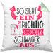 So Sieht Ein Richtig Cooler Schwager Aus Geschenk Kissen mit Füllung 40x40 Lustiger Spruch Geschenkidee (Grau) Grün Trendation