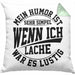 Lustige Kissen mit Füllung 40x40 mit Spruch Mein Humor Ist Simpel Wenn Ich Lache War Es Lustig Geschenk Arbeits-Kollege Geschenkidee Gag Joke (Grau) Grün Trendation
