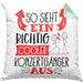So Sieht Ein Richtig Cooler Konzertgänger Aus Geschenk Kissen mit Füllung 40x40 Lustiger Spruch Geschenkidee (Grau) Grün Trendation