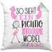 Model Kissen mit Füllung 40x40 Geschenk So Sieht Ein RIchtig Cooles Model Aus Geschenkidee Lustiger Spruch Geburtstag (Grau) Grün Trendation