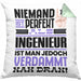 Ingenieur Geschenk Kissen mit Füllung 40x40 Lustige Geschenkidee für Ingenieur Geburtstag Niemand Ist Perfekt Aber Als Ingenieur Ist Man Nah Dran (Grau) Grün Trendation
