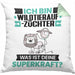 Wildtieraufzüchter Kissen mit Füllung 40x40 Geschenk für Wildtieraufzüchter Geburtstag Lustiger Spruch Was Ist Deine Superkraft (Grau) Grün Trendation