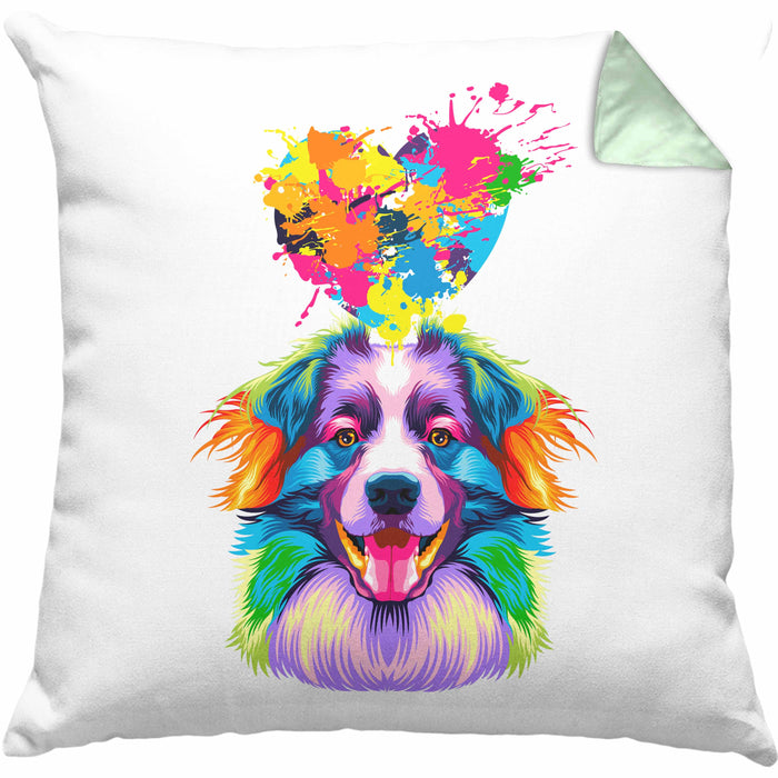 Border Collies Herz Farbe Besitzer Kissen mit Füllung 40x40 Geschenk Lustiger Spruch Geschenkidee Border Collies Liebhaber (Grau) Grün Trendation