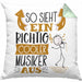 Musiker Kissen mit Füllung 40x40 Geschenk So Sieht Ein RIchtig Cooler Musiker Aus Geschenkidee Lustiger Spruch Geburtstag Musiklehrer (Grau) Grün Trendation