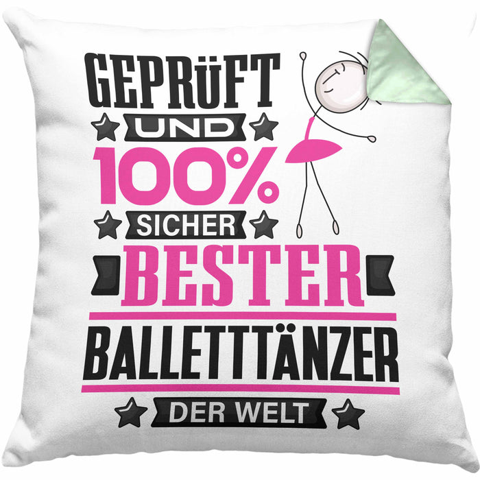 Balletttänzer Geschenk Lustiger Spruch für Balletttänzer Geschenkidee Bester Balletttänzer Der WeltKissen mit Füllung 40x40 (Grau) Grün Trendation