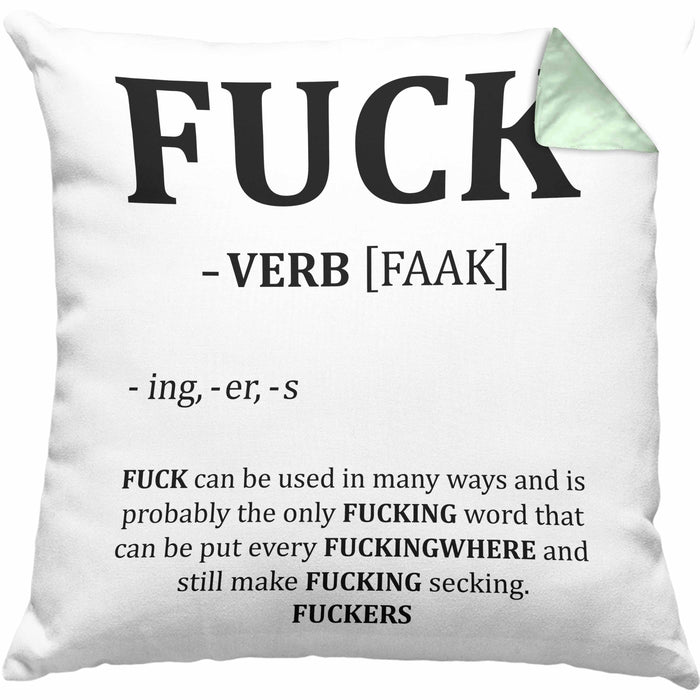 F*** Kissen mit Füllung 40x40 Geschenk Schimpfwort 18+ Geschenkidee Männer Frauen Arbeitskollege Geschenkidee (Grau) Grün Trendation