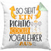 So Sieht Ein Richtig Cooler Yogalehrer Aus Geschenk Kissen mit Füllung 40x40 Lustiger Spruch Geschenkidee (Grau) Grün Trendation
