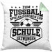 Fussballer Kissen mit Füllung 40x40 Geschenk Fussballspieler Geschenkidee Zum Fussball Spielen Geboren Zur Schule Gezwungen (Grau) Grün Trendation