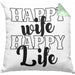 Lustige Kissen mit Füllung 40x40 Geschenk für Ehemann Spruch Happy Wife Happy Life Ehemann Geschenkidee (Grau) Grün Trendation