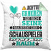 Schauspieler Geschenk Kissen mit Füllung 40x40 Lustiger Spruch Erheben Sie Sich Der Schauspieler Betritt den Raum (Grau) Grün Trendation
