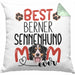 Berner Sennenhund Mom Besitzerin Kissen mit Füllung 40x40 Geschenk Lustiger Spruch Geschenkidee Besitzerin Berner Sennenhund Mama (Grau) Grün Trendation