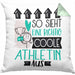 Athletin Geschenk Kissen mit Füllung 40x40 Lustig Geschenkidee für Athletin Geburtstag So Sieht Eine Richtig Coole Athletin Aus Frauen Spruch (Grau) Grün Trendation