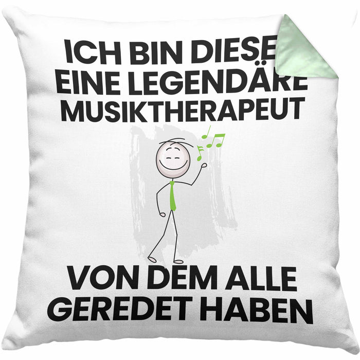 Musiktherapeut Geschenk Kissen mit Füllung 40x40 Lustige Geschenkidee Geburtstag für Musiktherapeut Ich Bin Dieser Legendäre Musiktherapeut Von Dem Alle Geredet Haben (Grau) Grün Trendation