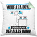 Modellbahnfan Kissen mit Füllung 40x40 Geschenk für Modellbahnfan Der Mann Der Alles Kann Geschenkidee zum Geburtstag (Grau) Grün Trendation