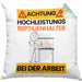 Reptilienhalter Kissen mit Füllung 40x40 Geschenk Lustiger Spruch Geschenkidee für Reptilienhalter Achtung Hochleistungs Reptilienhalter Bei Der Arbeit (Grau) Grün Trendation