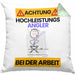 Angler Kissen mit Füllung 40x40 Geschenk Lustiger Spruch Geschenkidee für Angler Achtung Hochleistungs Angler Bei Der Arbeit (Grau) Grün Trendation