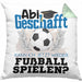 Abi Geschafft Abitur Prüfung Bestanden Kissen mit Füllung 40x40 Geschenk Kann Ich Jetzt Wieder Fußball Spielen Fußballspieler Geschenkidee (Grau) Grün Trendation