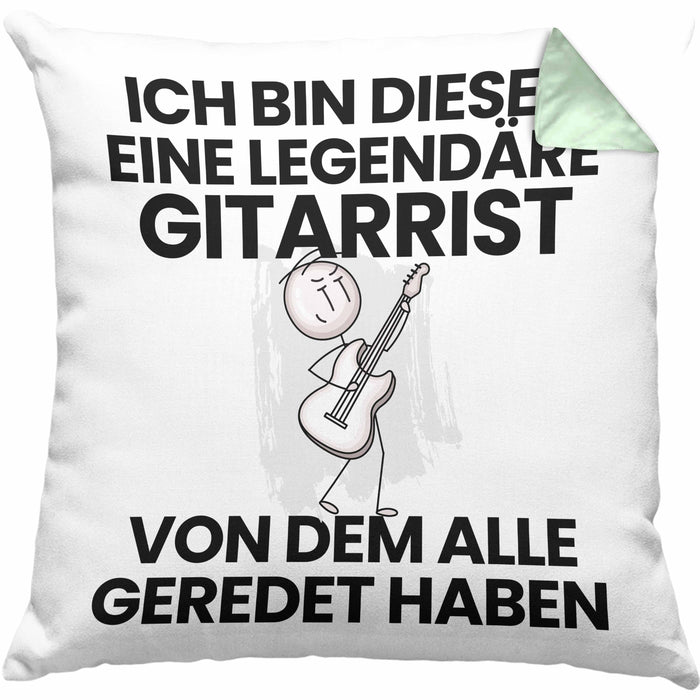 Gitarrist Geschenk Kissen mit Füllung 40x40 Lustige Geschenkidee Geburtstag für Gitarrist Ich Bin Dieser Legendäre Gitarrist Von Dem Alle Geredet Haben (Grau) Grün Trendation