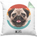 Mops Besitzer Kissen mit Füllung 40x40 Geschenk Lustiger Spruch Geschenkidee Mops Mama Papa (Grau) Grün Trendation