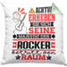 Rocker Geschenk Kissen mit Füllung 40x40 Lustiger Spruch Erheben Sie Sich Der Rocker Betritt den Raum (Grau) Grün Trendation