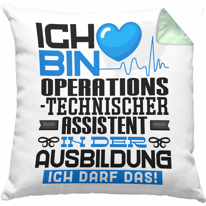Operationstechnischer Assistent Ausbildung Kissen mit Füllung 40x40 Geschenk Ich Bin Operationstechnischer Assistent In Der Ausbildung Ich Darf Das Geschenkidee Spruch (Grau) Grün Trendation